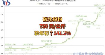2025年1月-11月24日碳化鎢粉價格走勢